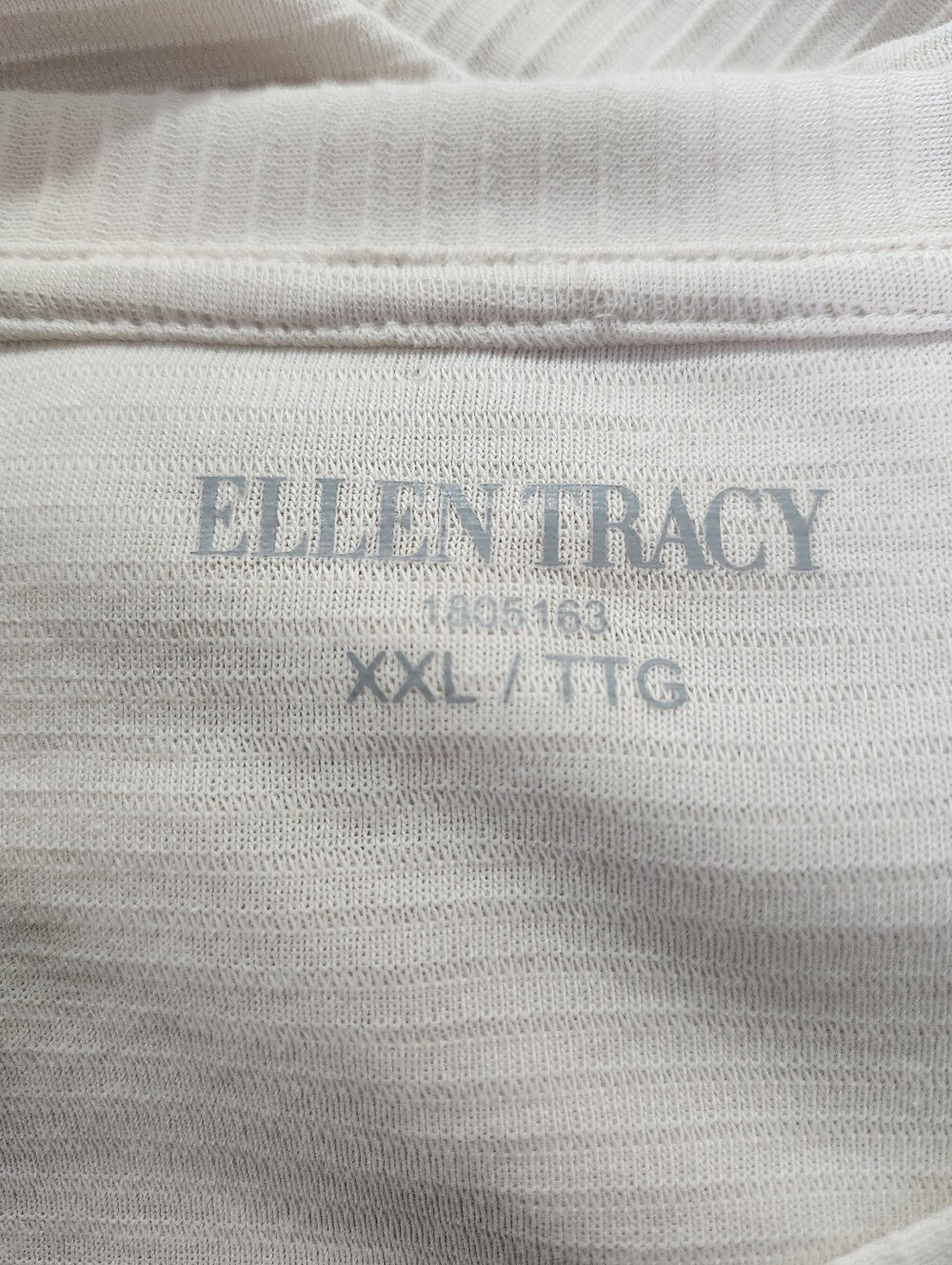 Ellen Tracy Cream Ribbed Knit Top - Picture 5 of 9